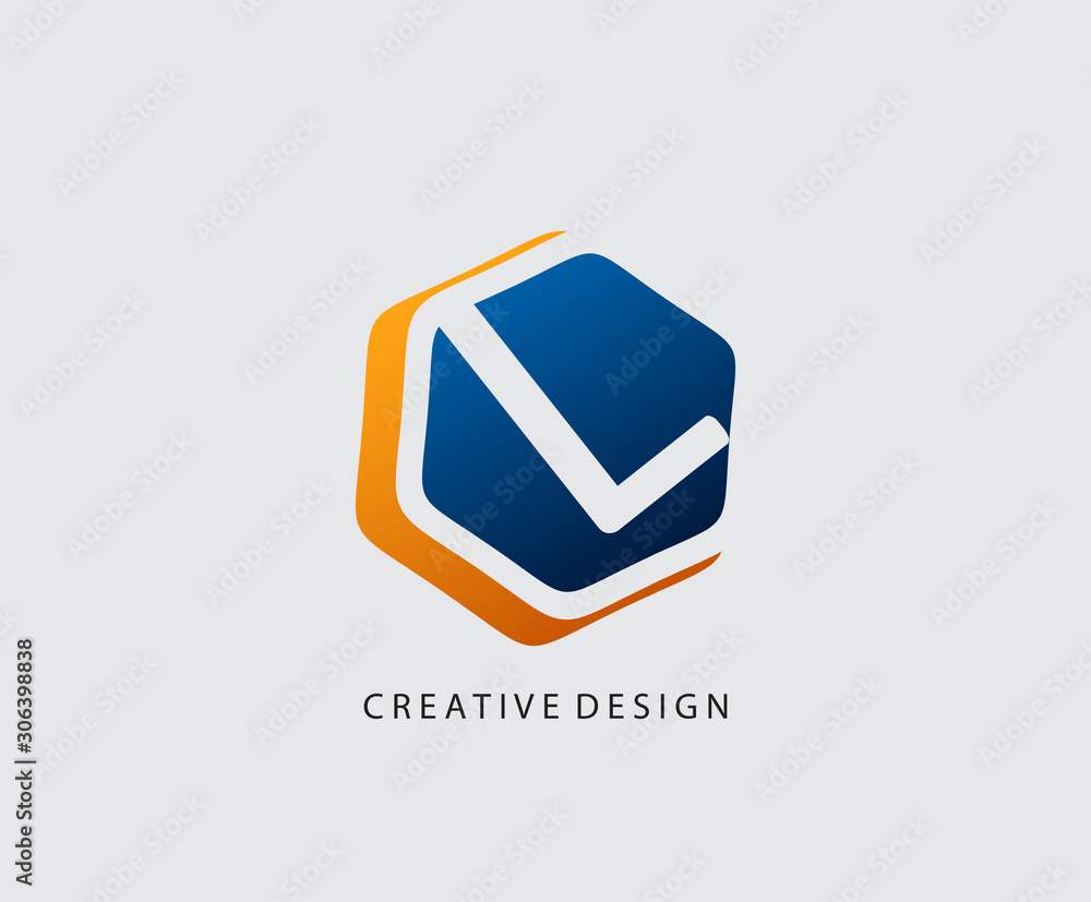 Fototapeta premium L Letter Hexagon Technology Logo Icon Design.
