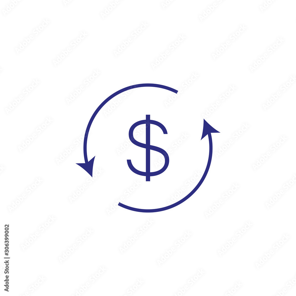 dollar symbol with arrow icon in flat dollar symbol with arrow icon in flat