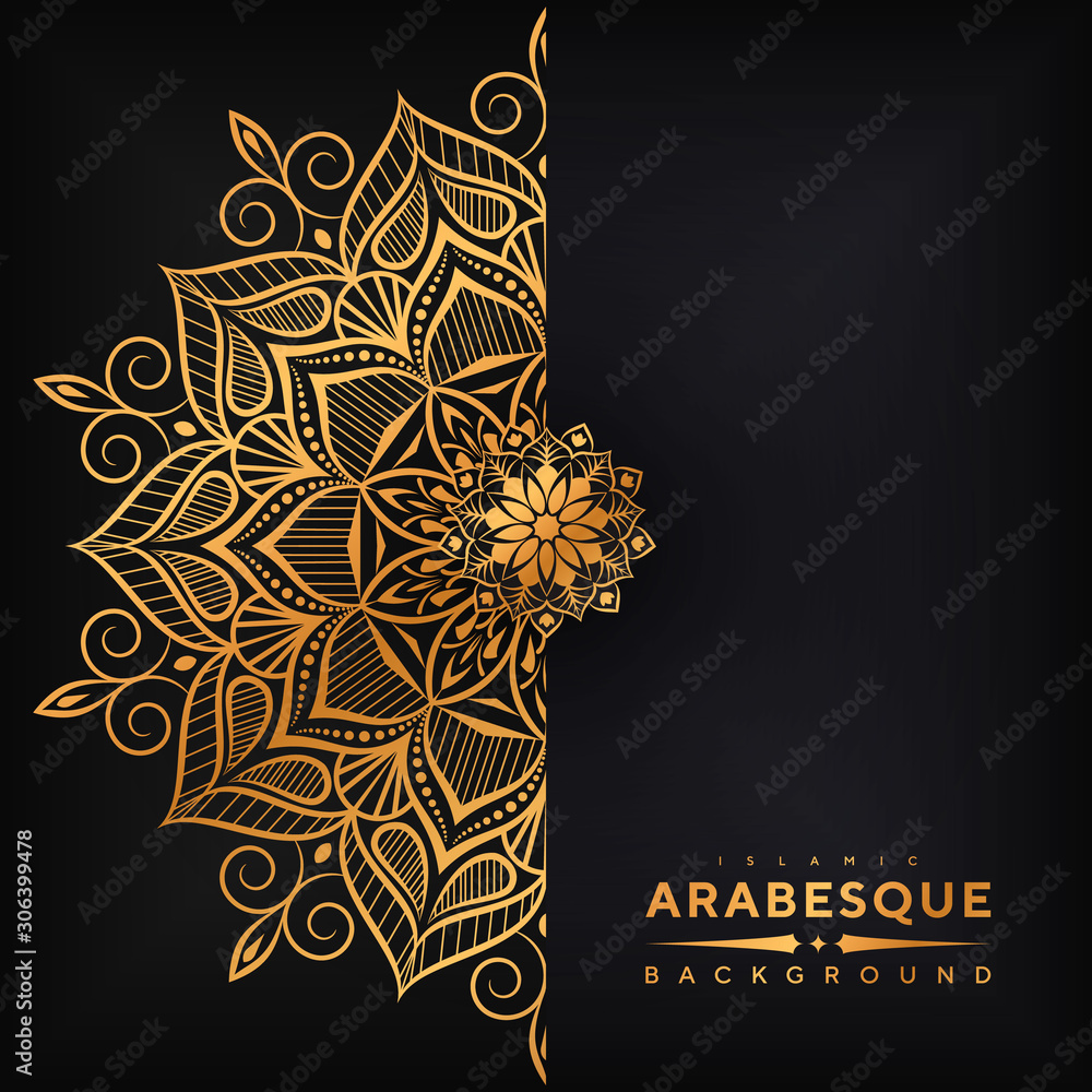 luxury mandala background with golden arabesque pattern Arabic Islamic east style