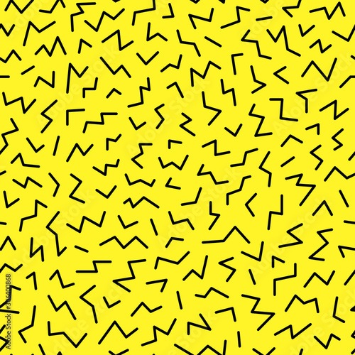 Black zigzag line pattern on yellow background