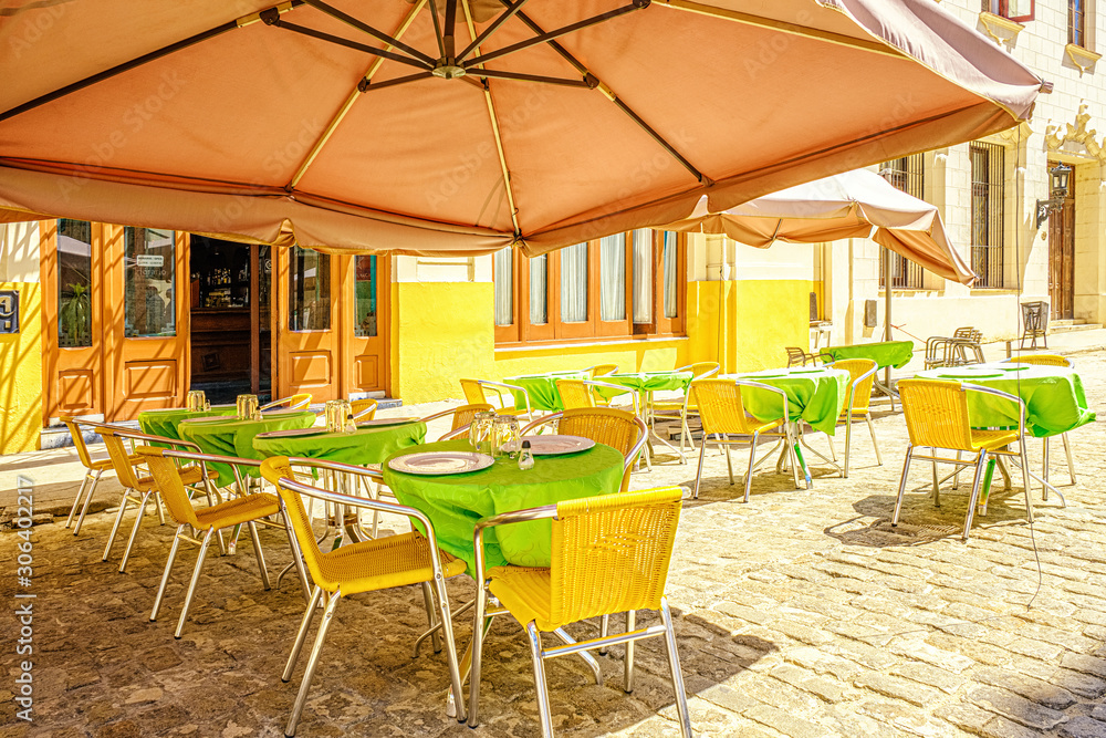 Obraz premium Bright color summer cafe