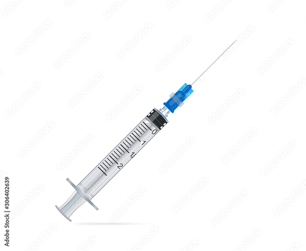 Insulin Syringe for Injections Isolated on White Background. Medicine Health Care Insulin Syringe for Injections Isolated on White Background. Medicine Health Care