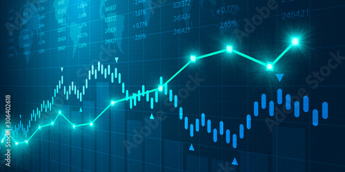 grafico, economia, finanza, azioni, mercato