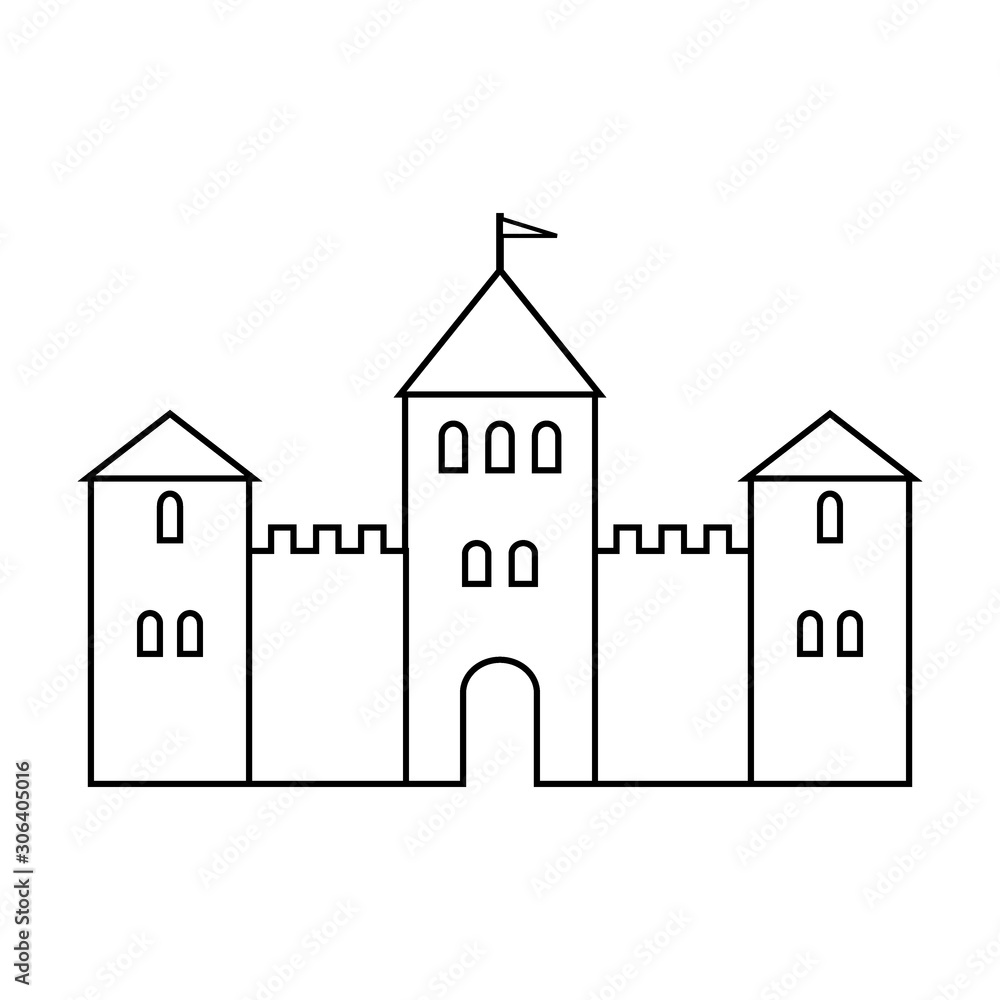 Castle icon on white. Castle icon on white.