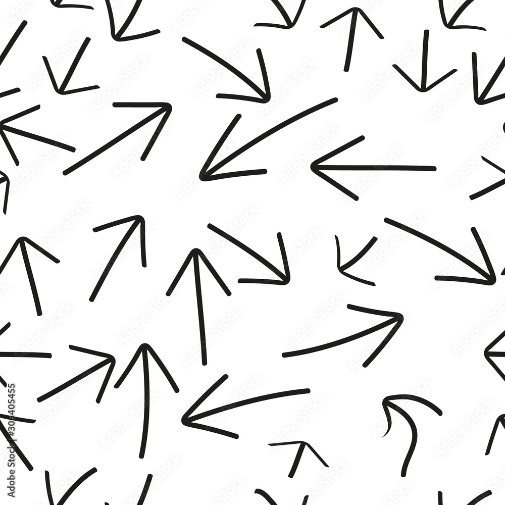 Vector arrows black hand drawn set on white background Vector arrows black hand drawn set on white background
