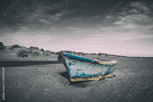 Schilderij op canvas Barque abandonnée