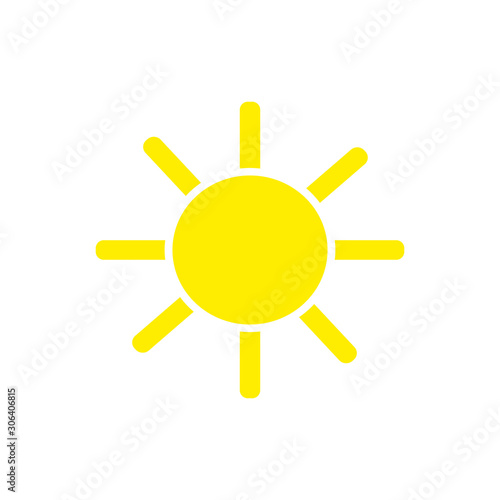 sun flat vector icon isolated on white background