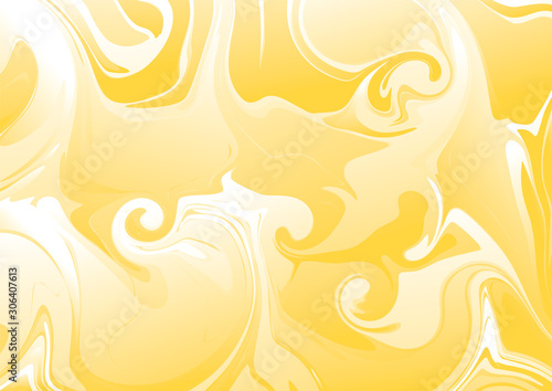 Abstract bright mystical golden liquid swirl pattern for graphic design background. Vector illustration. 