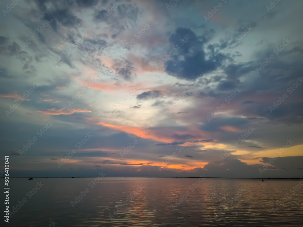 The warm light of the evening sun