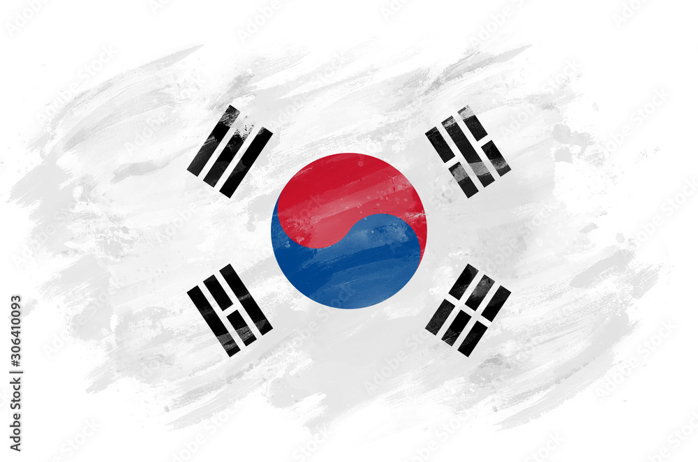 Naklejka premium Korean Flag painted with brush