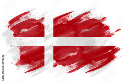 Denmark Flag painted with brush