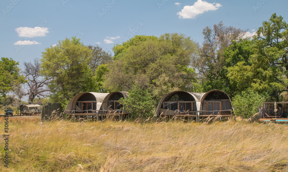 Lodge at the channels of okavango, Moremi game reserve, Botswana, Africa Lodge at the channels of okavango, Moremi game reserve, Botswana, Africa