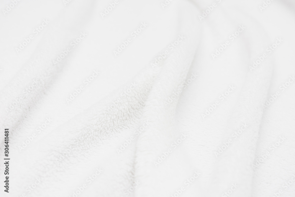 White crumpled blanket, plaid, background with copy space, top view White crumpled blanket, plaid, background with copy space, top view