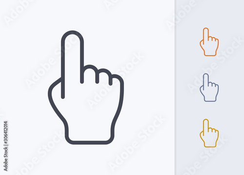 Pointing Hand - Pastel Stroke Icons