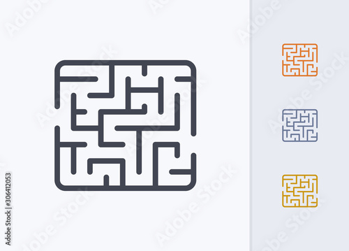 Rectangular Maze - Pastel Stroke Icons
