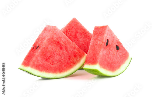 watermelon with slices isolated on white background