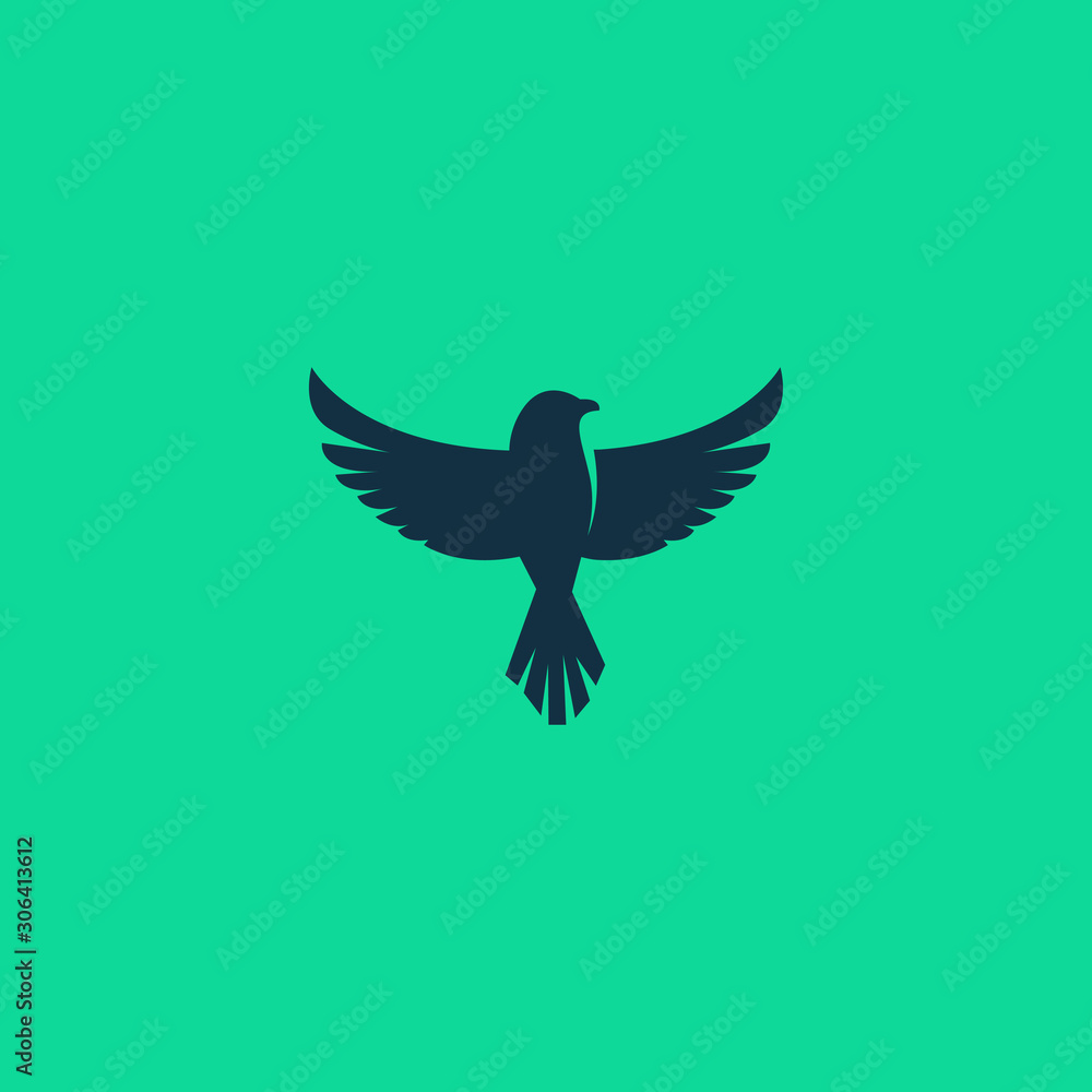 Obraz premium bird logo clean and modern style isolated on green background