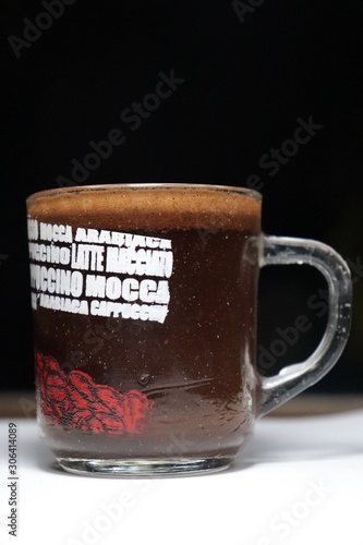 mug of coffee wooden table