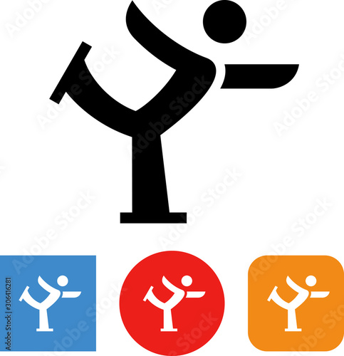 Figure Skating Performance Vector Icon