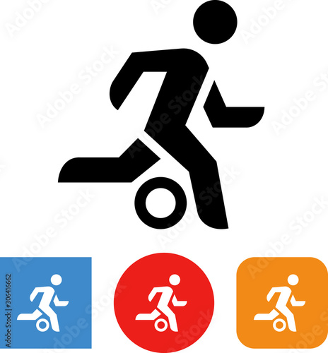 Soccer Player Striker Attack Vector Icon