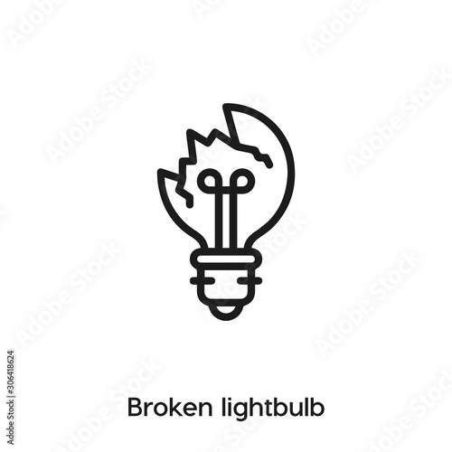 broken lightbulb icon vector. broken lightbulb icon vector symbol illustration. Modern simple vector icon for your design. broken lightbulb icon vector	