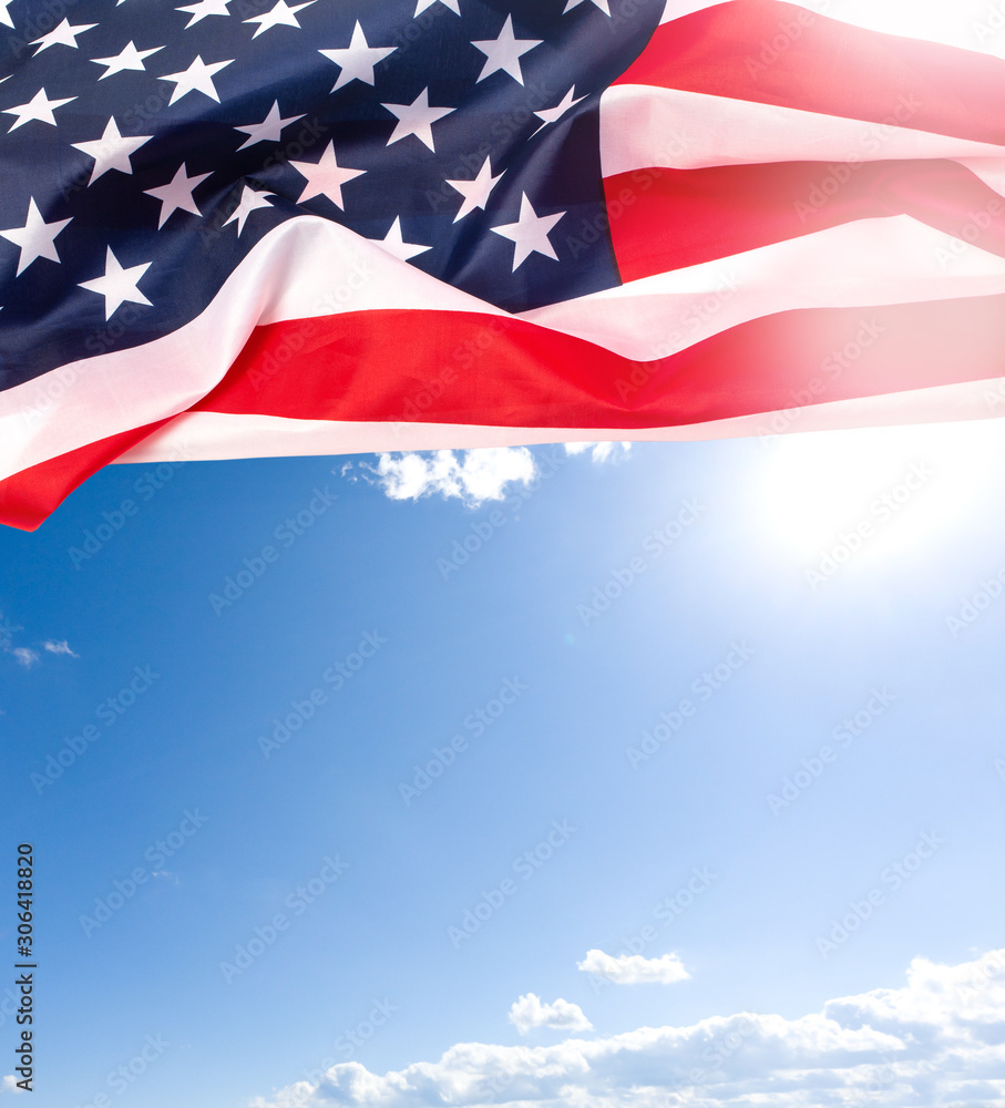 Obraz premium Close up of the us flag