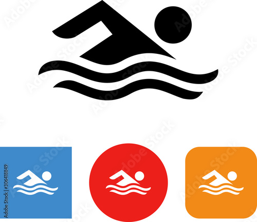 Person Swimming Freestyle Vector Icon