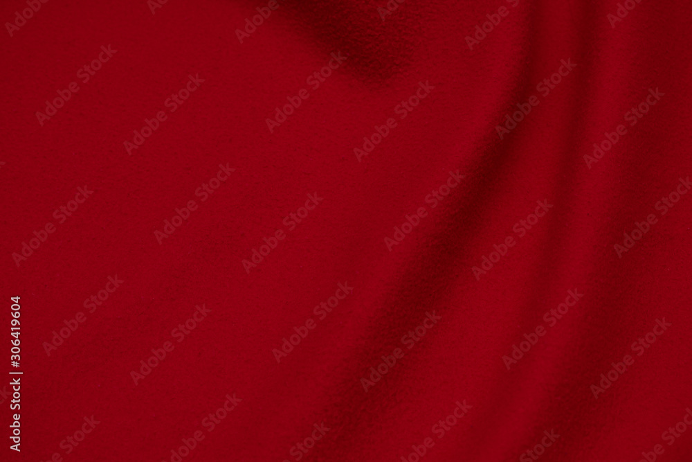 Red crumpled blanket, texture, top view, copy space Red crumpled blanket, texture, top view, copy space