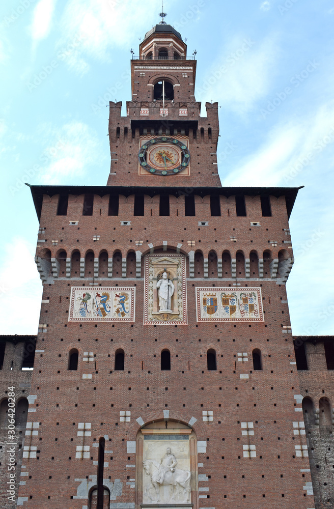 Castillo Sforzesco en Milan Italia