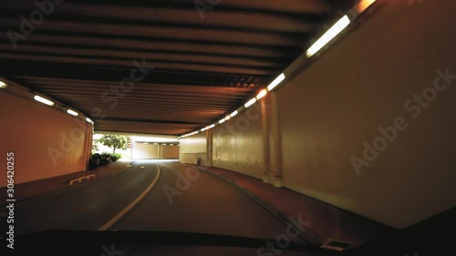 Cars traffic in Monaco city Tunnel, 4K