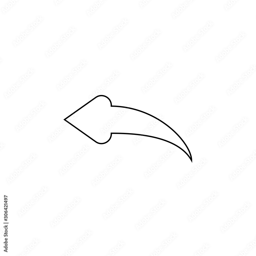 Backward arrow icon. Exit button. Logo design element Backward arrow icon. Exit button. Logo design element