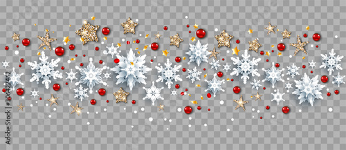 Seasonal winter decoration with snowflakes
