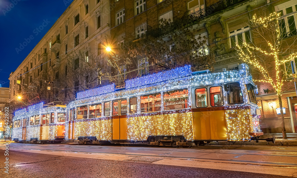 Obraz premium 2019 Light tram in budapest