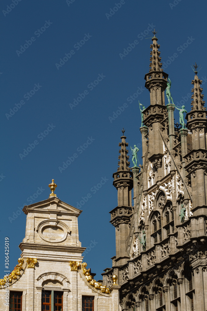 Details of the ancient buildings at the Grand Place (Brussels)