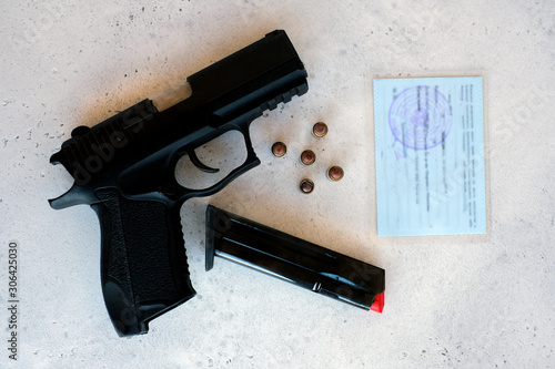 Purchase of 9mm pistol, permission to keep and carry hunting weapons pneumatic and firearms and the purchase of a pistol. photo