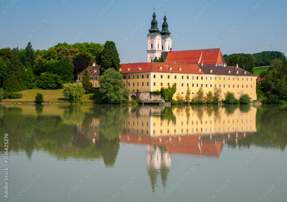 Vornbach abbey at the bank of Danube in Bavaria, Germany