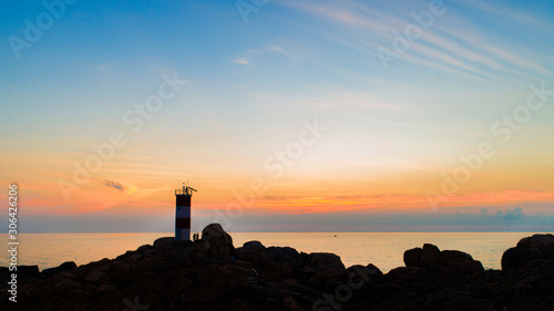 lighthouse at sunset