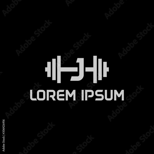 stock design vector initial letter j fitness icon logo template