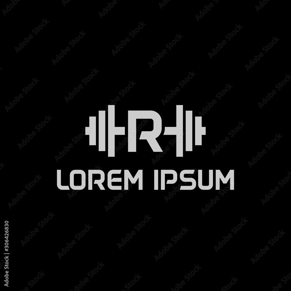 stock design vector initial letter r fitness icon logo template stock design vector initial letter r fitness icon logo template