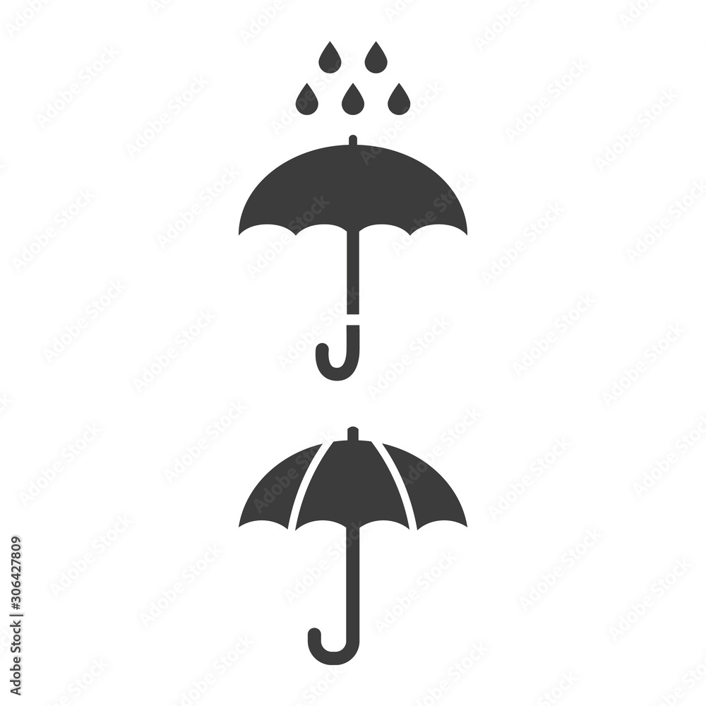 Umbrella icon on white background. Umbrella icon on white background.
