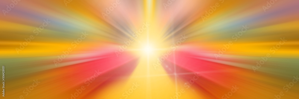 Dynamic yellow and red lines of light. Light from central point. Dynamic yellow and red lines of light. Light from central point.