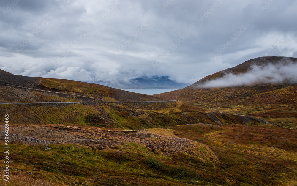 Landscape near Akureyri, Iceland. September 2019