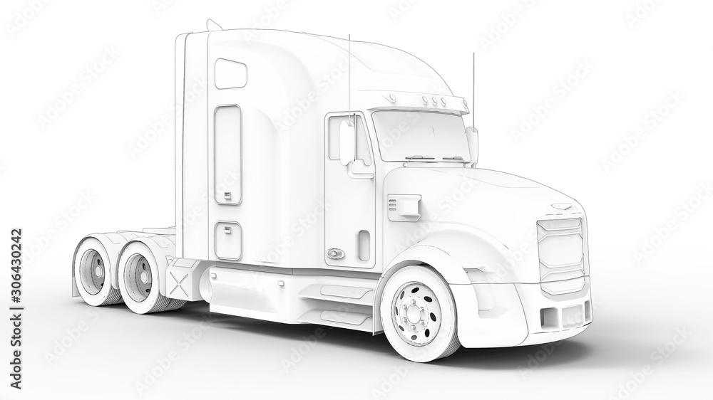 3D rendering - stylized hand drawn truck head 3D rendering - stylized hand drawn truck head