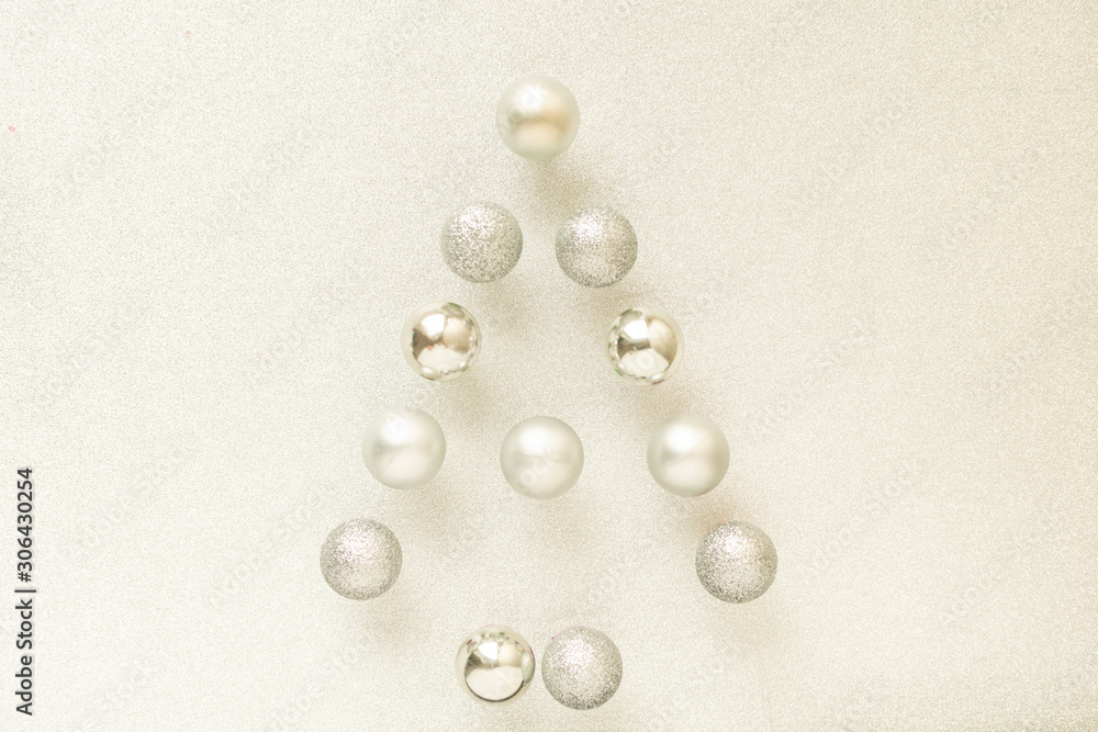 Collage of many balls in the form of a Christmas tree for the new year 2020 Collage of many balls in the form of a Christmas tree for the new year 2020