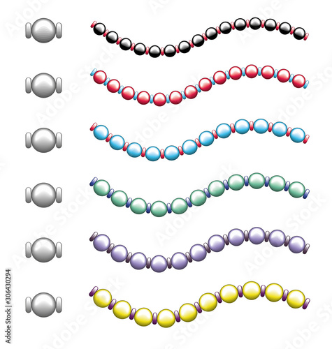 pearl bead string pattern brush 2 colors