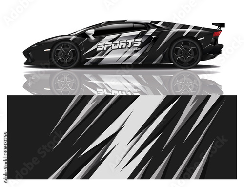 sport car decal wrap design vector