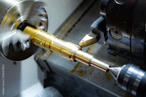 Canvas Print Milling and drilling machine working process High precision CNC in the metalworking plant, working process in the steel industry