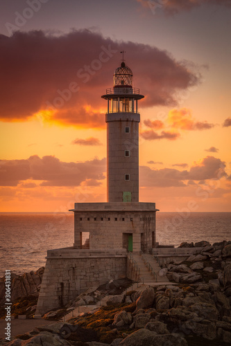 Punta Nariga lighthouse in Malpica, Galicia, Spain.