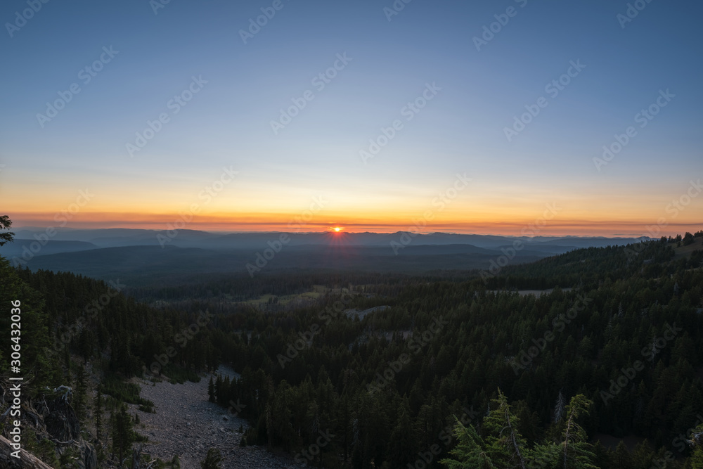 Rim Drive sunset from Crater Lake National Park