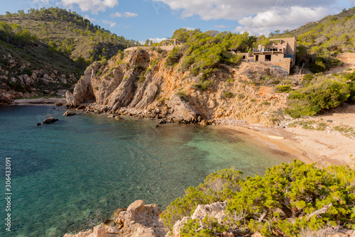 Landscapes of the island of Ibiza. Cala d en Serra, Sant Joan de Labritja, Ibiza.